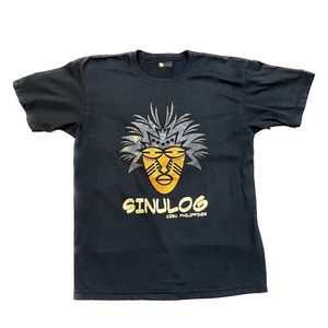 Vintage 90's Sinulog Cebu Philippines Tribal Foil Souvenir Tee Size Large